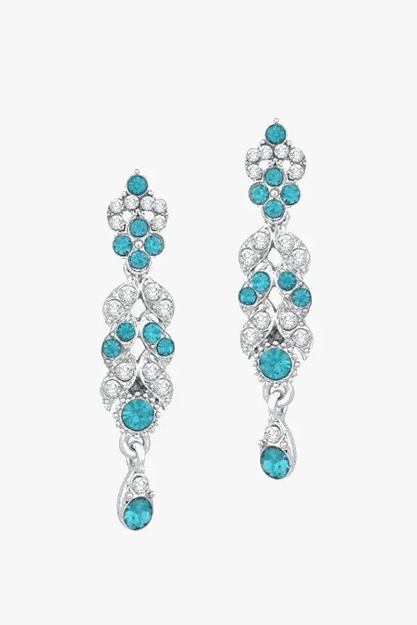 Silver Plated Crystal Studded Choker Jewellery Set (Outside Ontario) - MyEthnikRentals