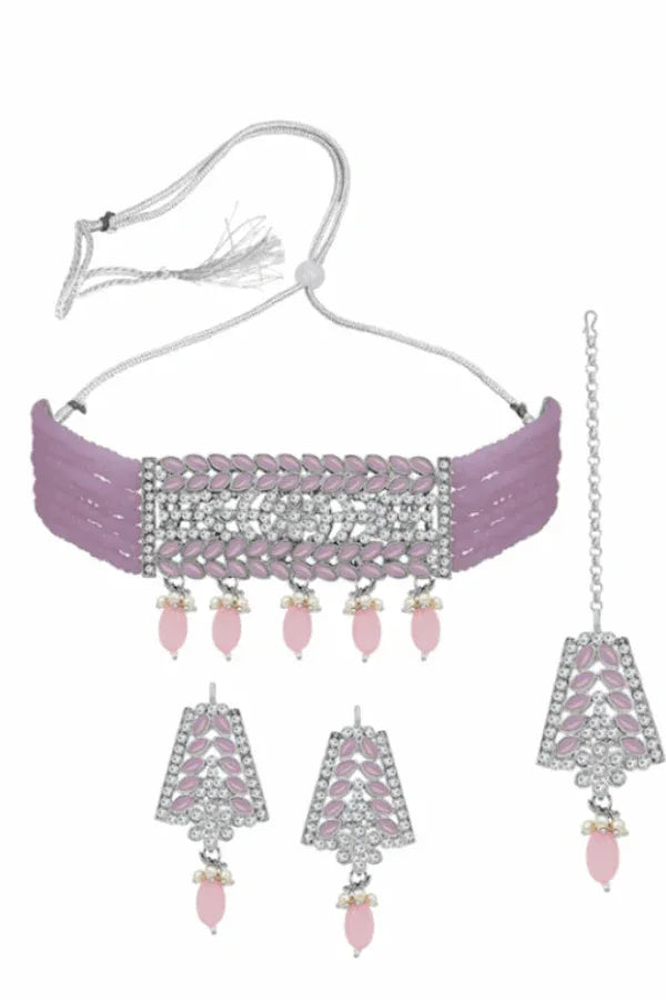 Pink beads Jewellery Set (Outside Ontario) - MyEthnikRentals