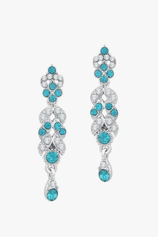 Silver Plated Crystal Studded Choker Jewellery Set - MyEthnikRentals