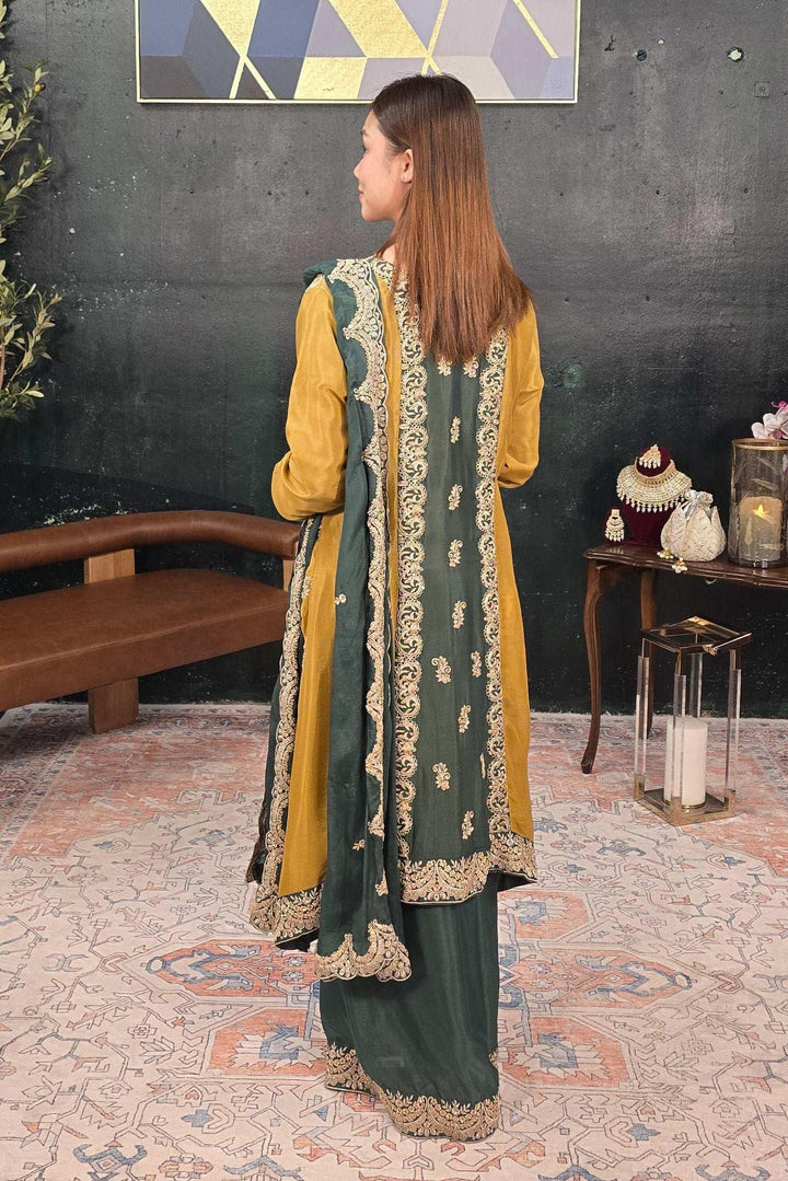 Dark green embroidered Salwar Kameez (Outside Ontario) - MyEthnikRentals