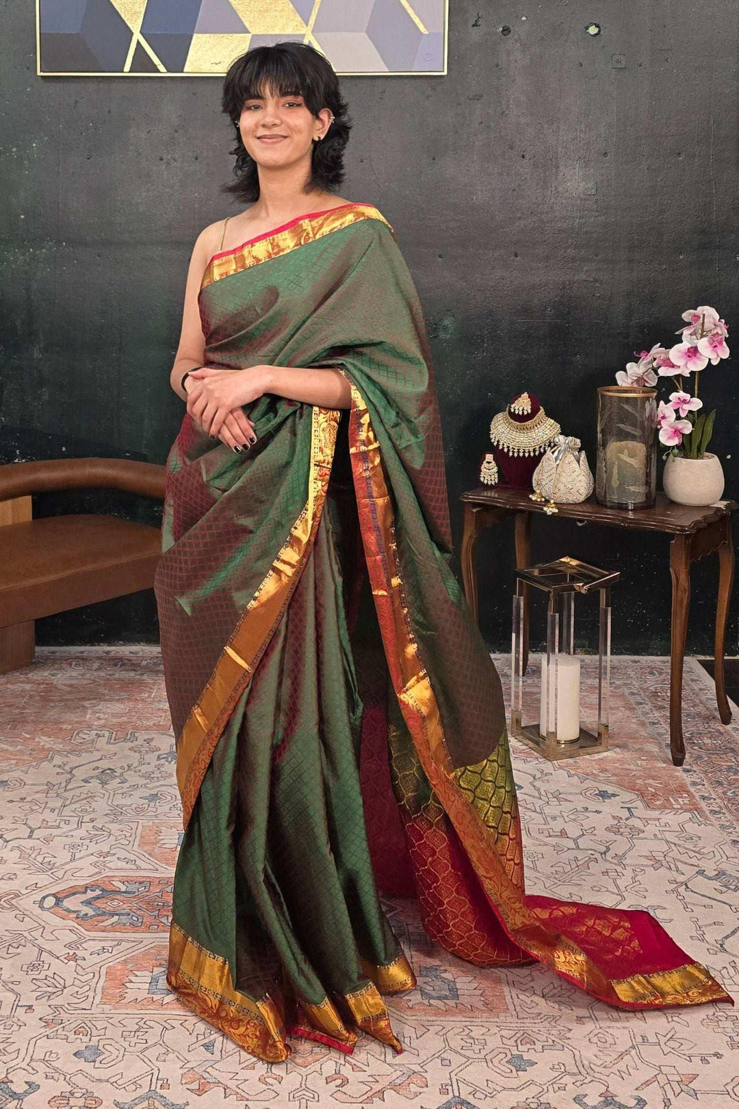 Banarasi Kanjivaram Royal Saree (Outside Ontario) - MyEthnikRentals
