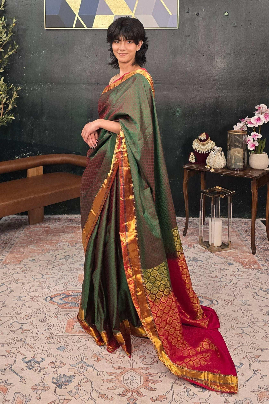 Banarasi Kanjivaram Royal Saree (Outside Ontario) - MyEthnikRentals