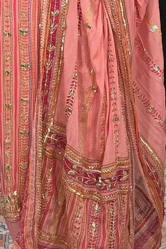 Soft Pink Gerogette Gotta Patti Salwar Kameez - MyEthnikRentals