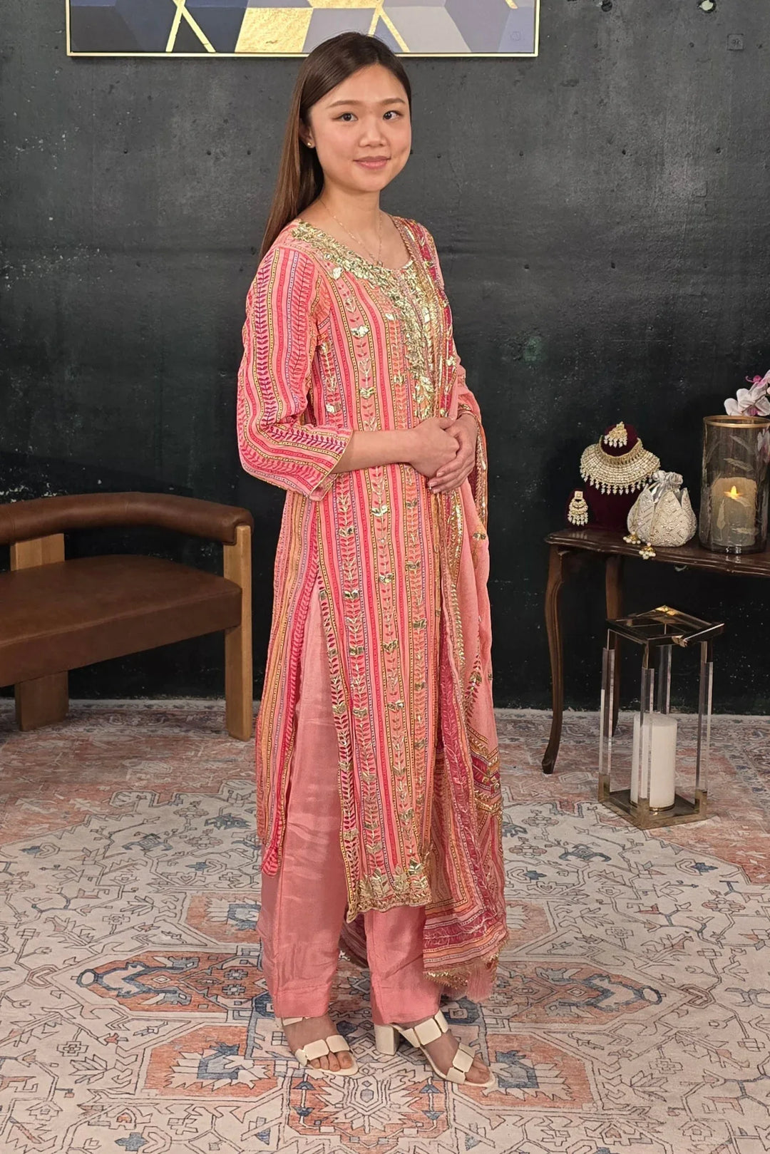 Pink Gotta Patti Salwar Kameez - MyEthnikRentals