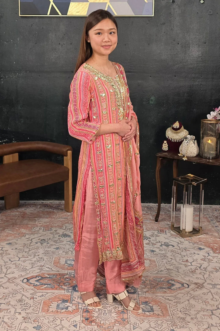 Pink Gotta Patti Salwar Kameez - MyEthnikRentals
