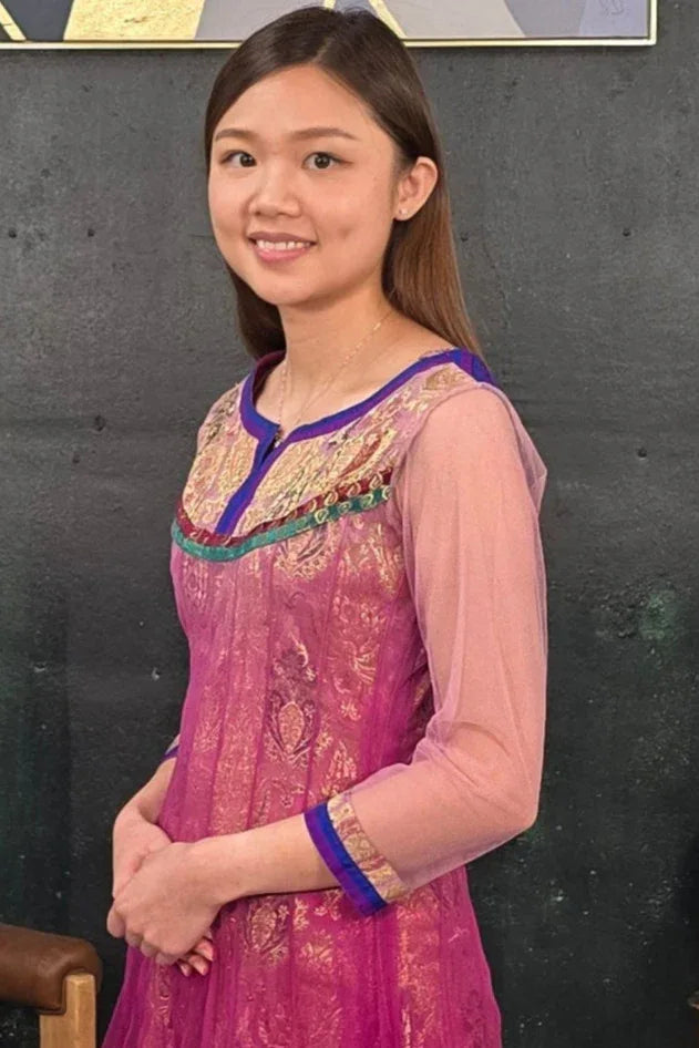 Purple Brocade Churidar Salwar Kameez - MyEthnikRentals