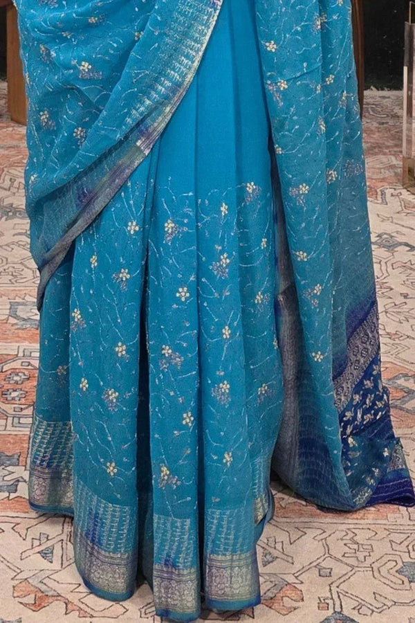 Pure Georgette Hand Saree - MyEthnikRentals