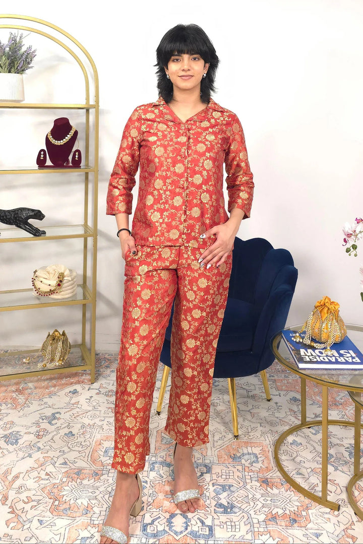 Burnt Orange Fusion Set - MyEthnikRentals