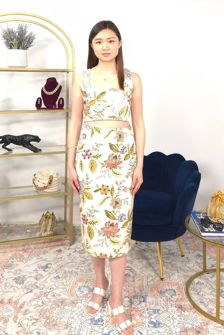 White Floral Fusion Set - MyEthnikRentals