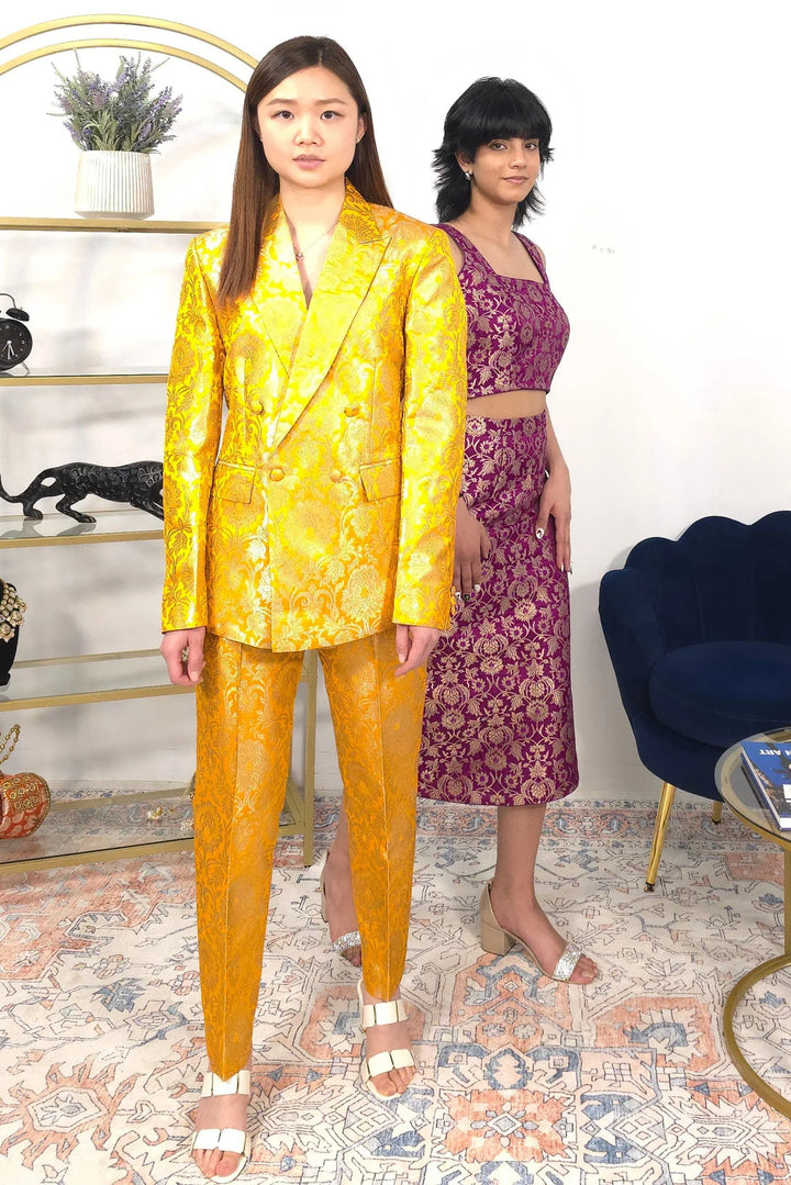 Tangerine Jacket Fusion Set - MyEthnikRentals