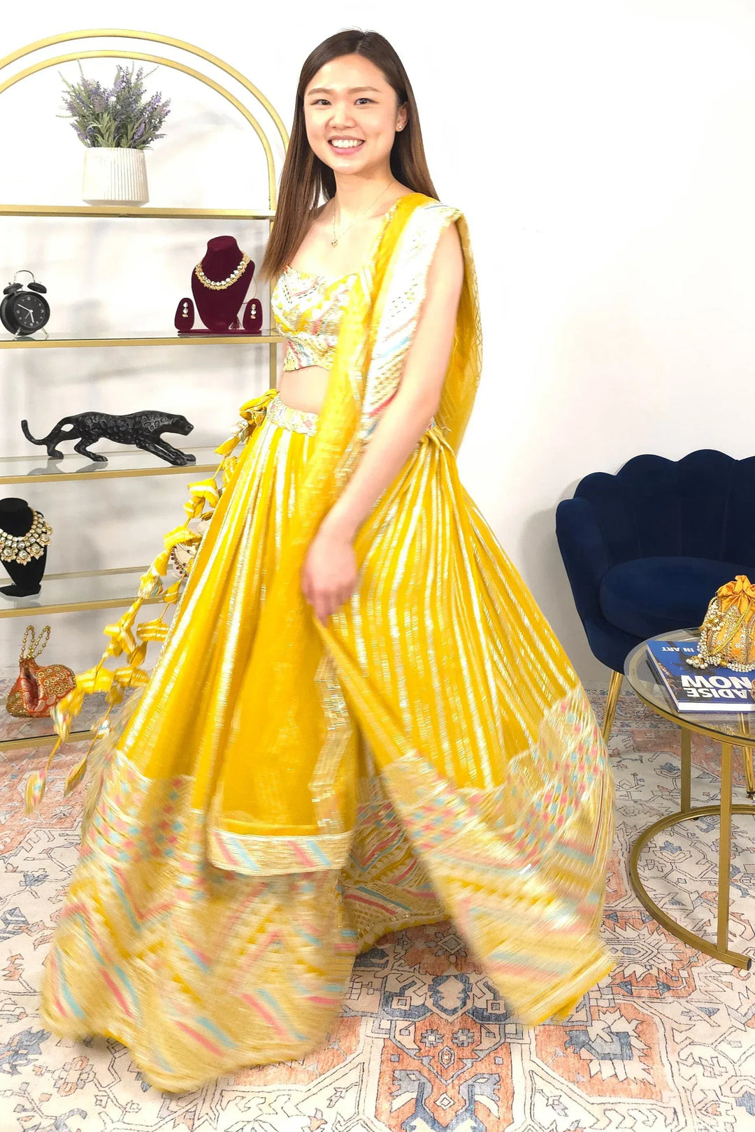 Yellow Embroidered Festive Lehenga - MyEthnikRentals
