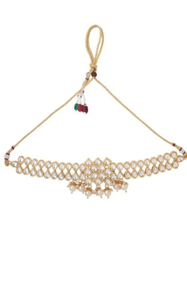 Pearl Elegance Kundan Choker Jewellery Set (Outside Ontario) - MyEthnikRentals