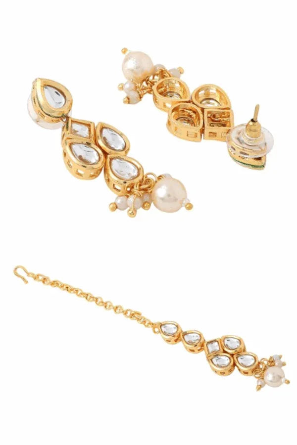 Pearl Elegance Kundan Choker Jewellery Set (Outside Ontario) - MyEthnikRentals