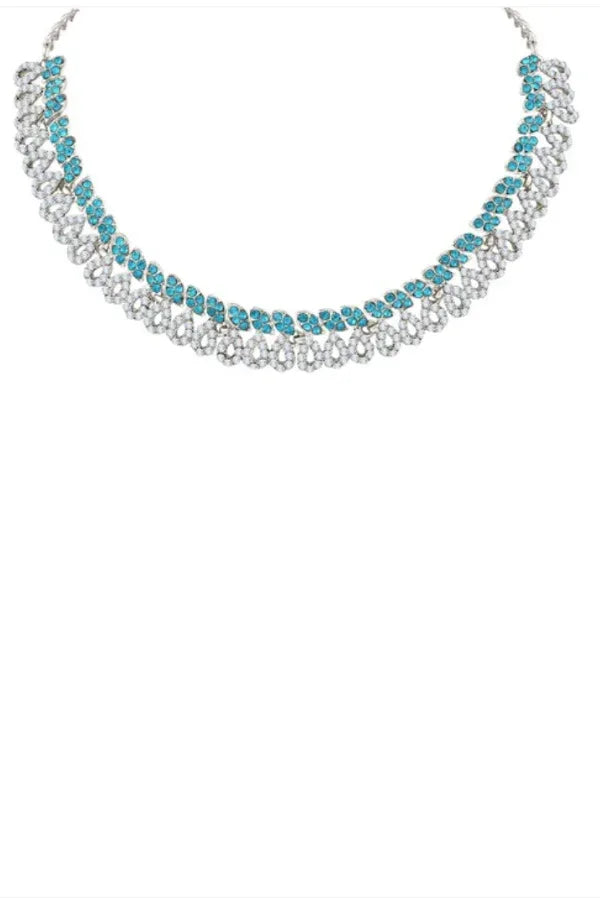Blue crystal Jewellery Set (Outside Ontario) - MyEthnikRentals