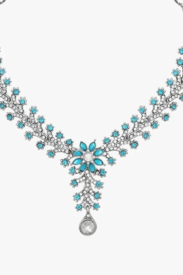 Blue floral Jewellery Set (Outside Ontario) - MyEthnikRentals