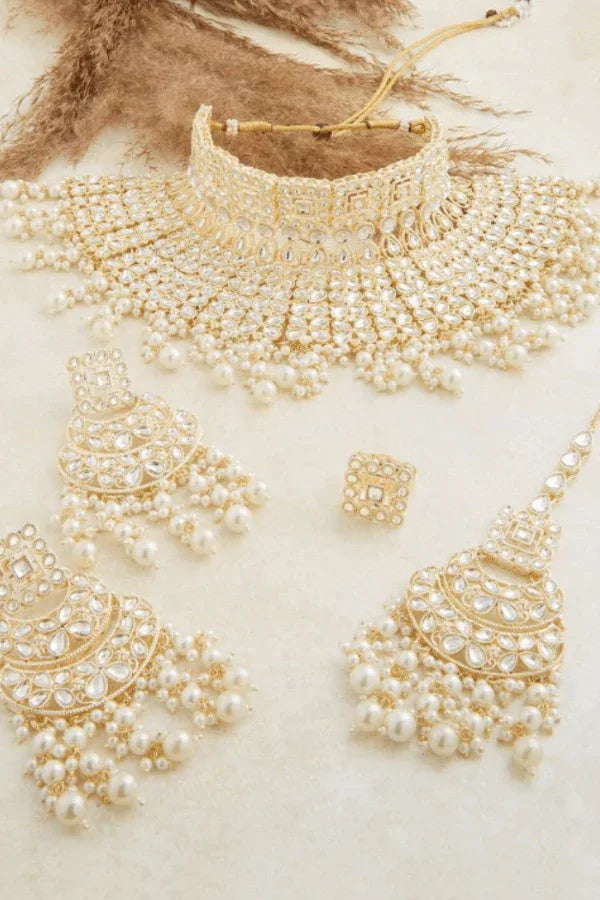 Multi Pearl Choker Jewellery Set (Outside Ontario) - MyEthnikRentals