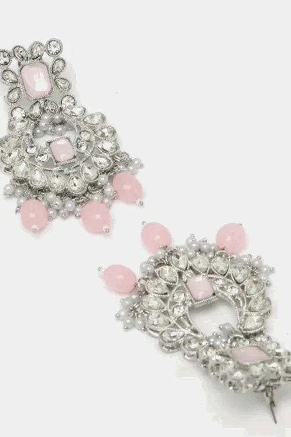 Soft Pink crystal Jewellery Set (Outside Ontario) - MyEthnikRentals