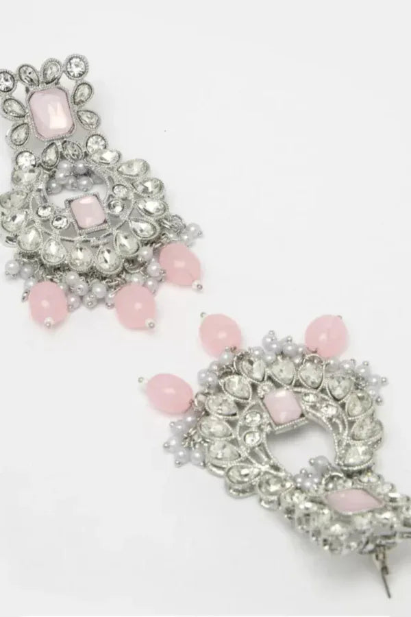 Soft Pink crystal Jewellery Set - MyEthnikRentals