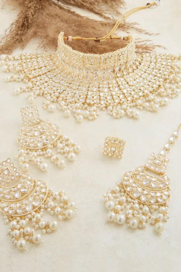 Multi Pearl Choker Jewellery Set - MyEthnikRentals