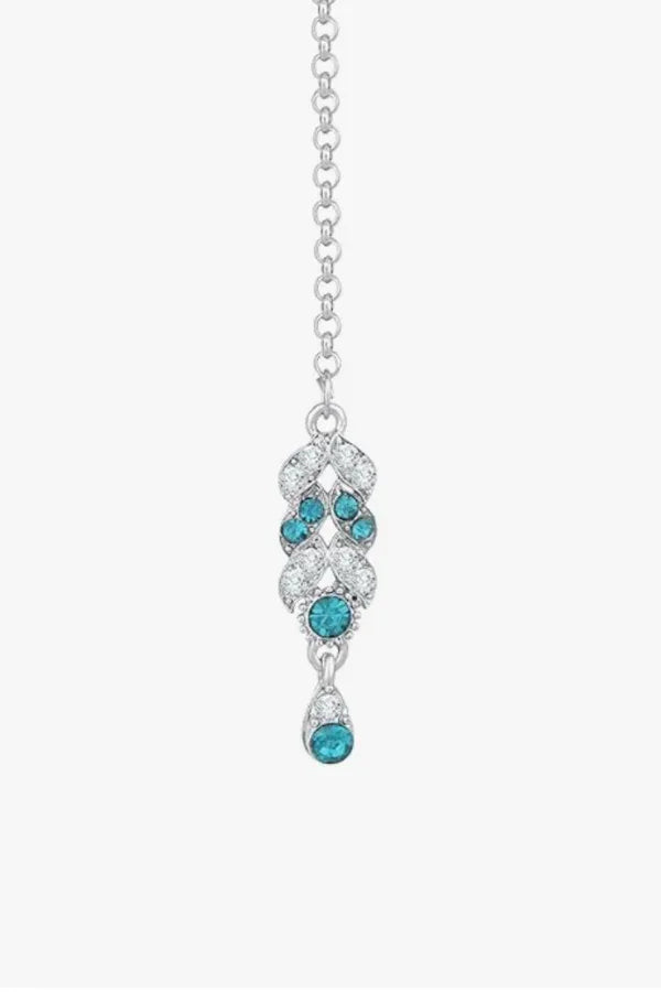 Silver Plated Crystal Studded Choker Jewellery Set (Outside Ontario) - MyEthnikRentals