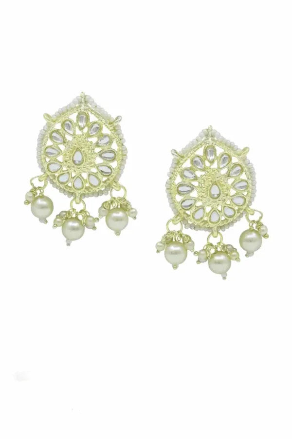 Golden Crystal dew drop Jewellery Set (Outside Ontario) - MyEthnikRentals
