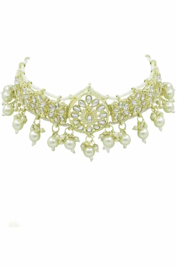Golden Crystal dew drop Jewellery Set (Outside Ontario) - MyEthnikRentals