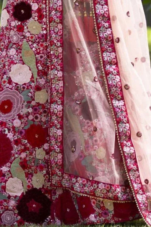 Guldasta Floral Motif Lehenga (Outside Ontario) - MyEthnikRentals