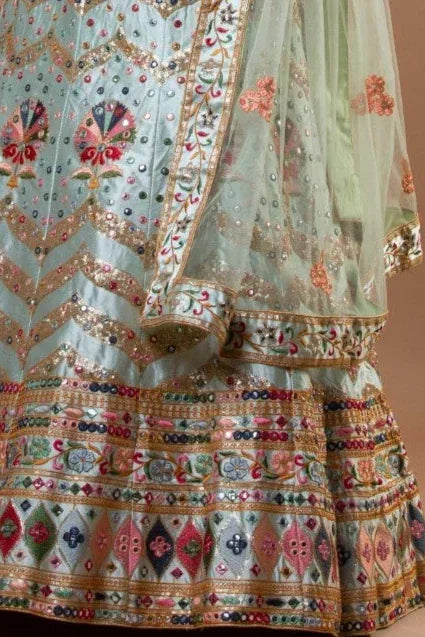 Engrossing Pastel Green Lehenga - MyEthnikRentals