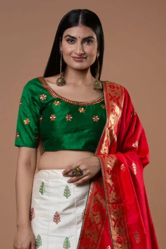 Traditional White Bridal Lehenga - MyEthnikRentals
