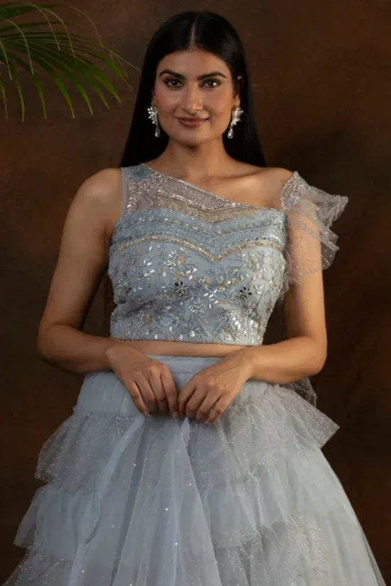 Dancing Layered Flow Lehenga - MyEthnikRentals