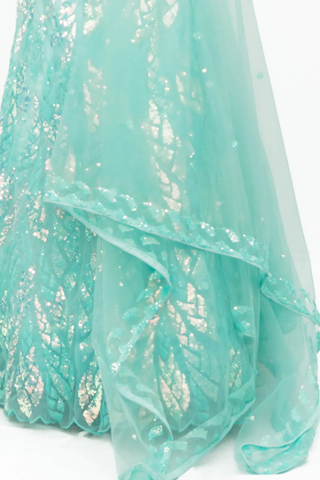 Ice Blue Sequined Lehenga (Outside Ontario) - MyEthnikRentals