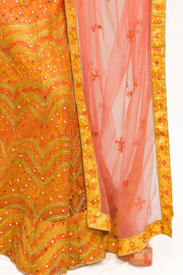 Mustard Yellow Sequined Lehenga (Outside Ontario) - MyEthnikRentals