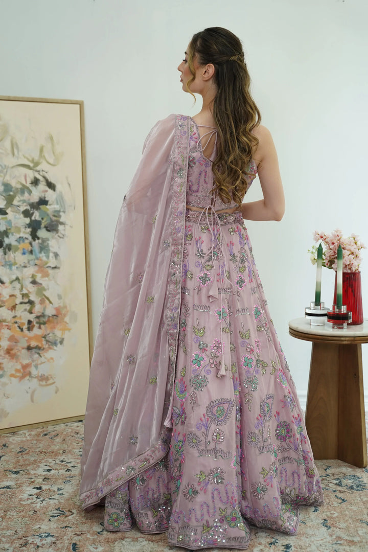 Lilac Bloom Sequin Lehenga - MyEthnikRentals