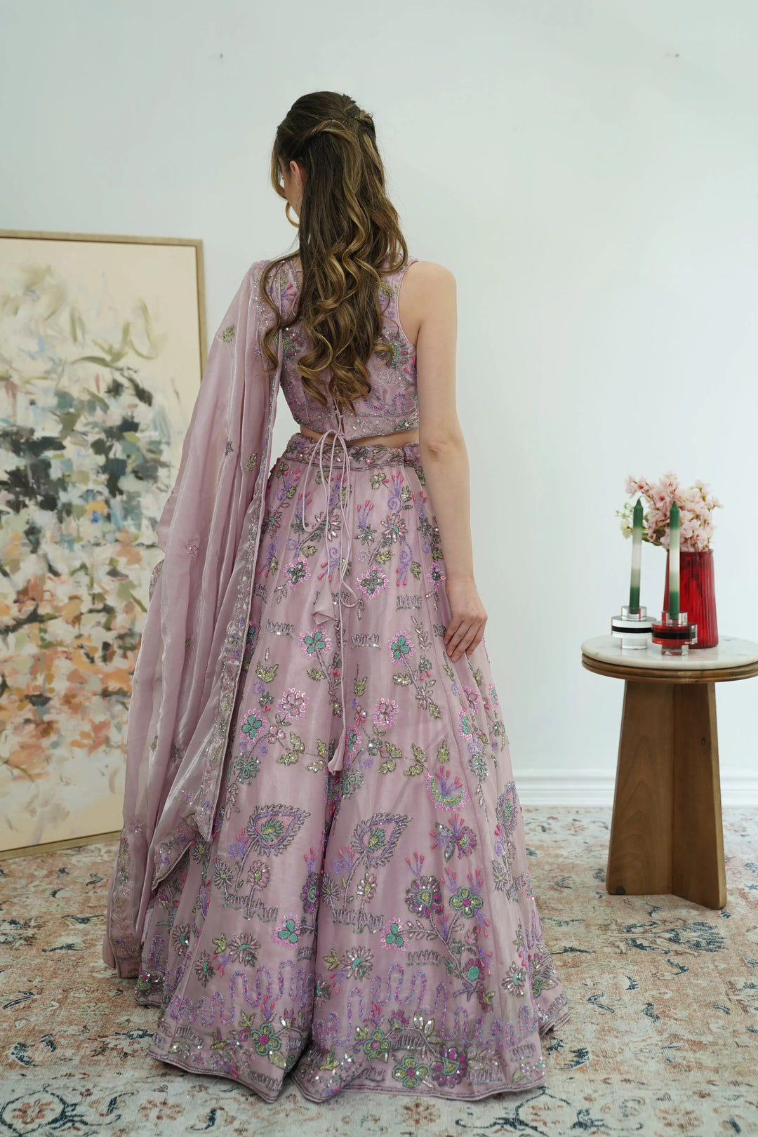 Lilac Bloom Sequin Lehenga - MyEthnikRentals