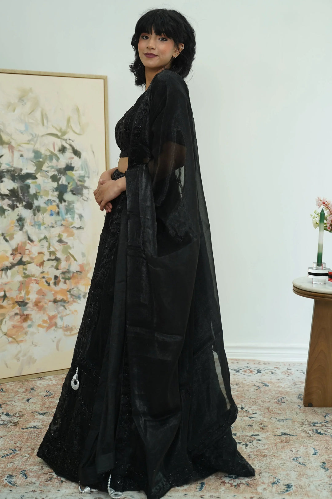 Noir Charisma Embellished Lehenga - MyEthnikRentals