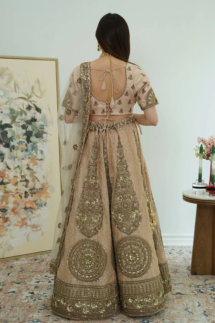 Blush Pink Floral Lehenga (Outside Ontario) - MyEthnikRentals