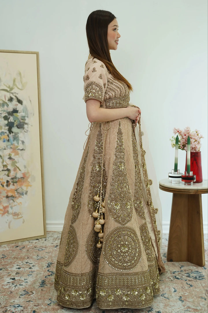 Blush Pink Floral Lehenga (Outside Ontario) - MyEthnikRentals