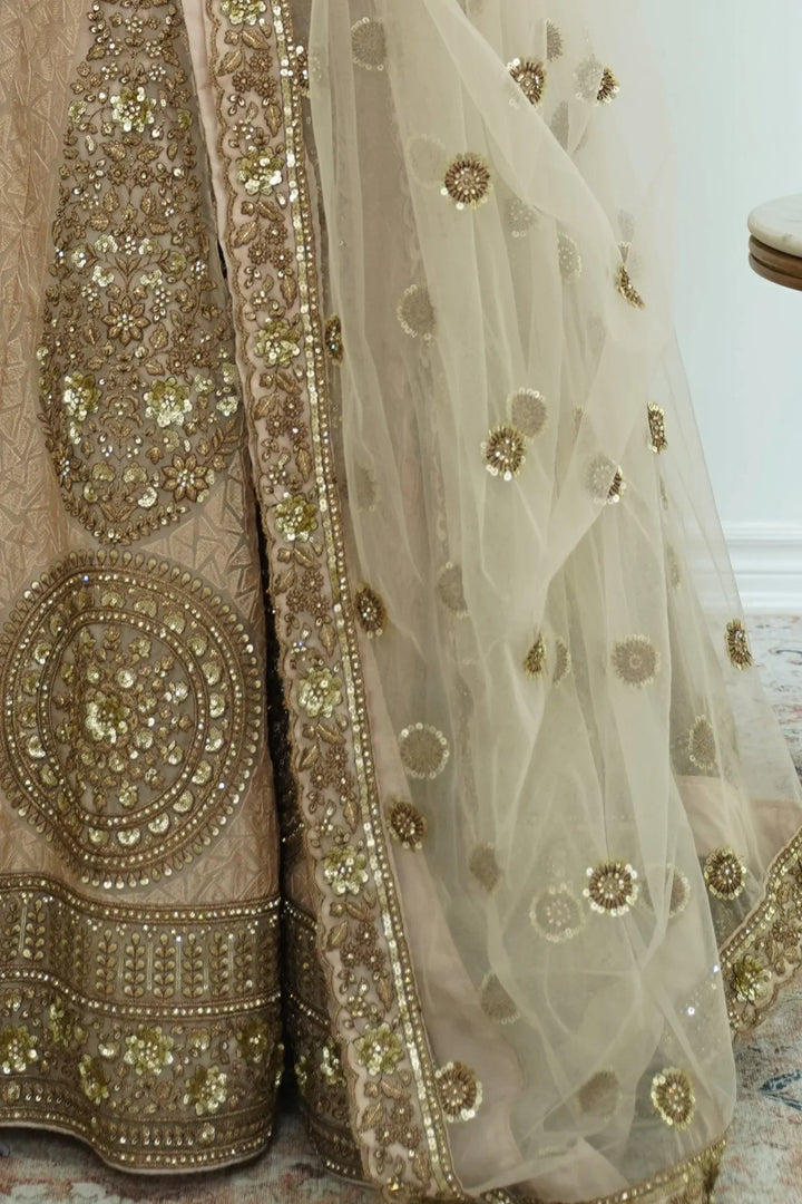Blush Pink Floral Lehenga (Outside Ontario) - MyEthnikRentals