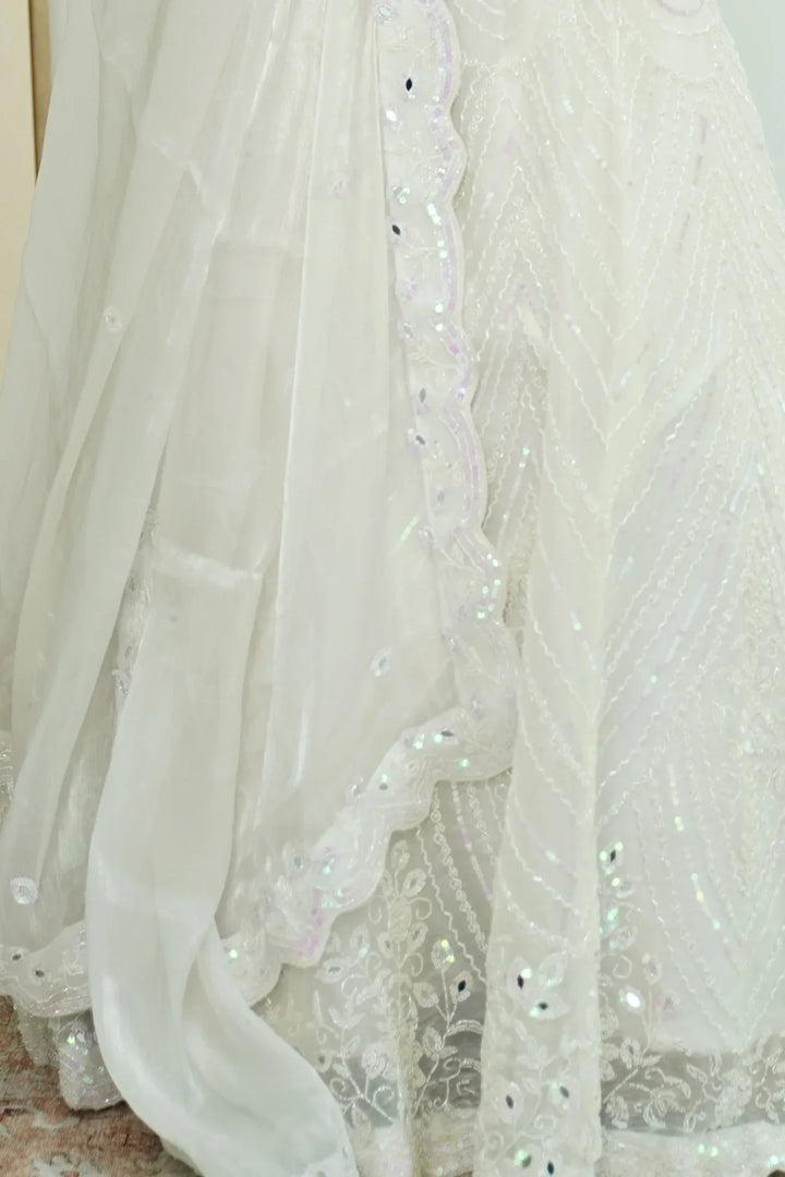 Ethereal Ivory Sequin Lehenga - MyEthnikRentals