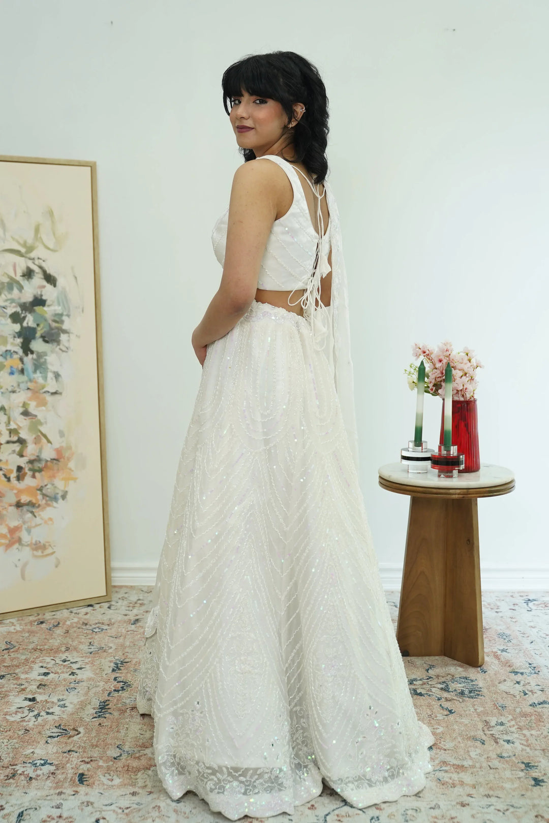 Ethereal Ivory Sequin Lehenga - MyEthnikRentals