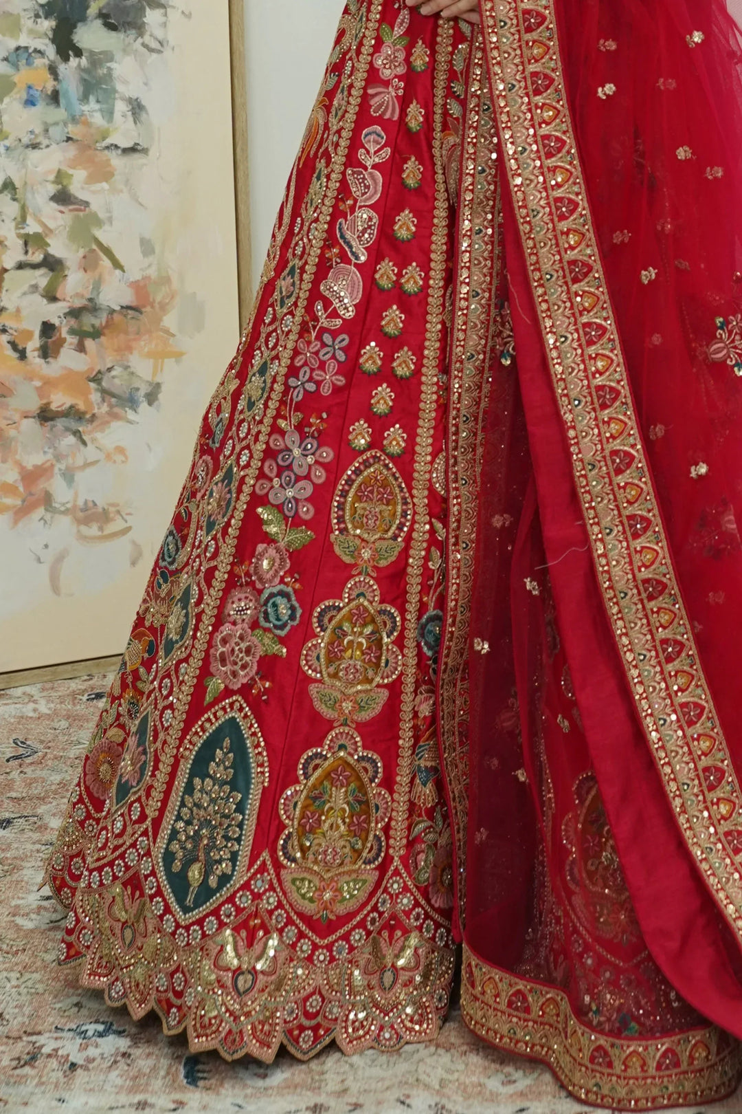 Heirloom Maroon Bridal Lehenga - MyEthnikRentals