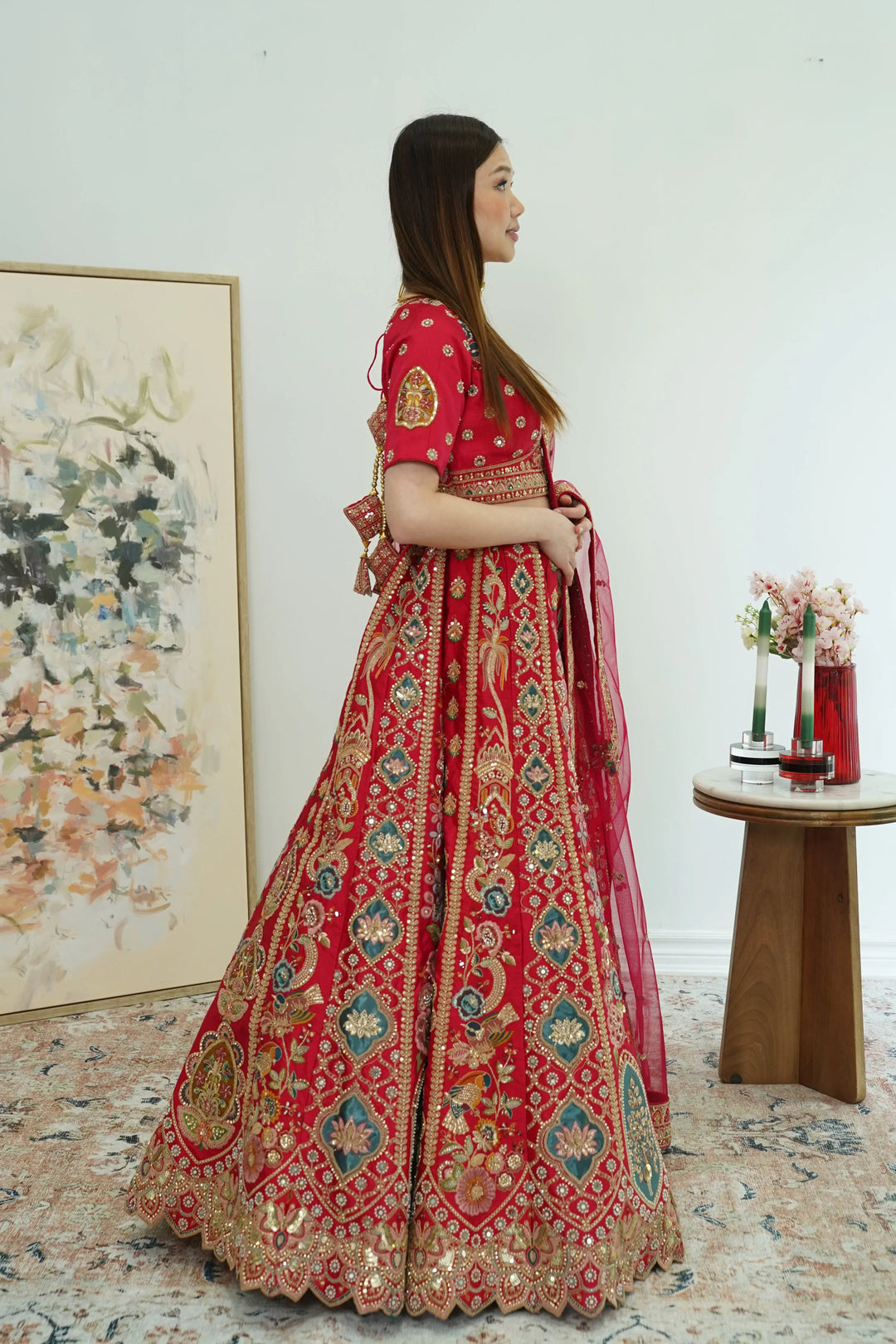 Heirloom Maroon Bridal Lehenga - MyEthnikRentals