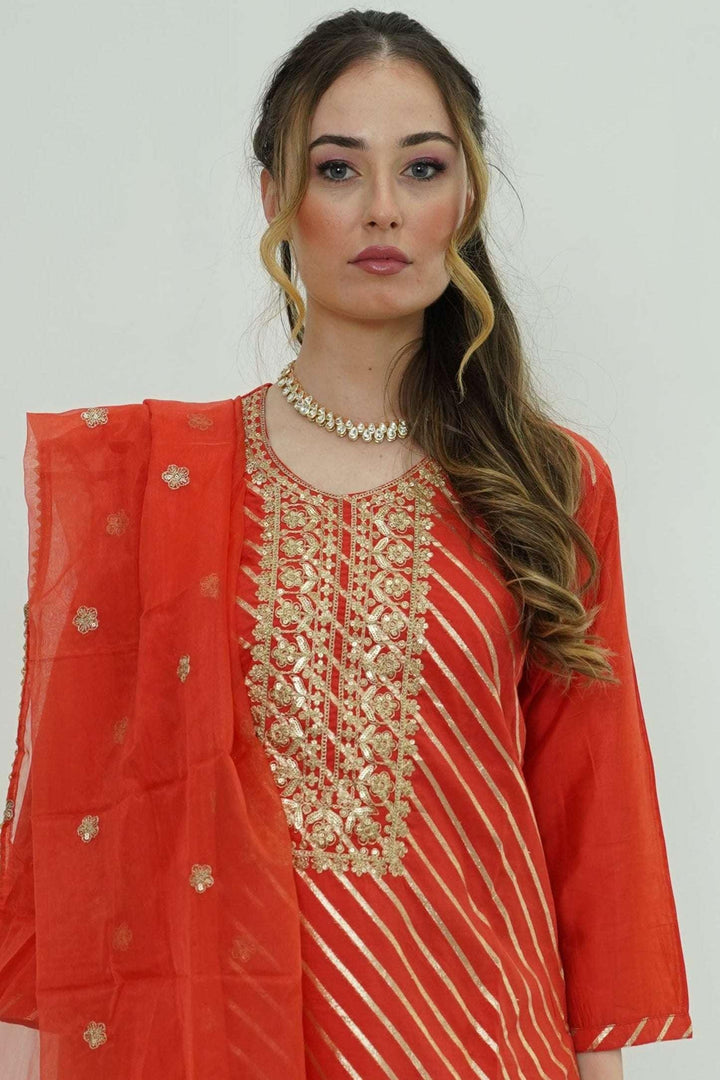Sunset Stripes Salwar Kameez (Outside Ontario) - MyEthnikRentals