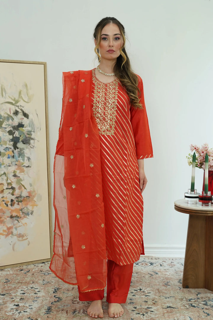 Sunset Stripes Salwar Kameez - MyEthnikRentals