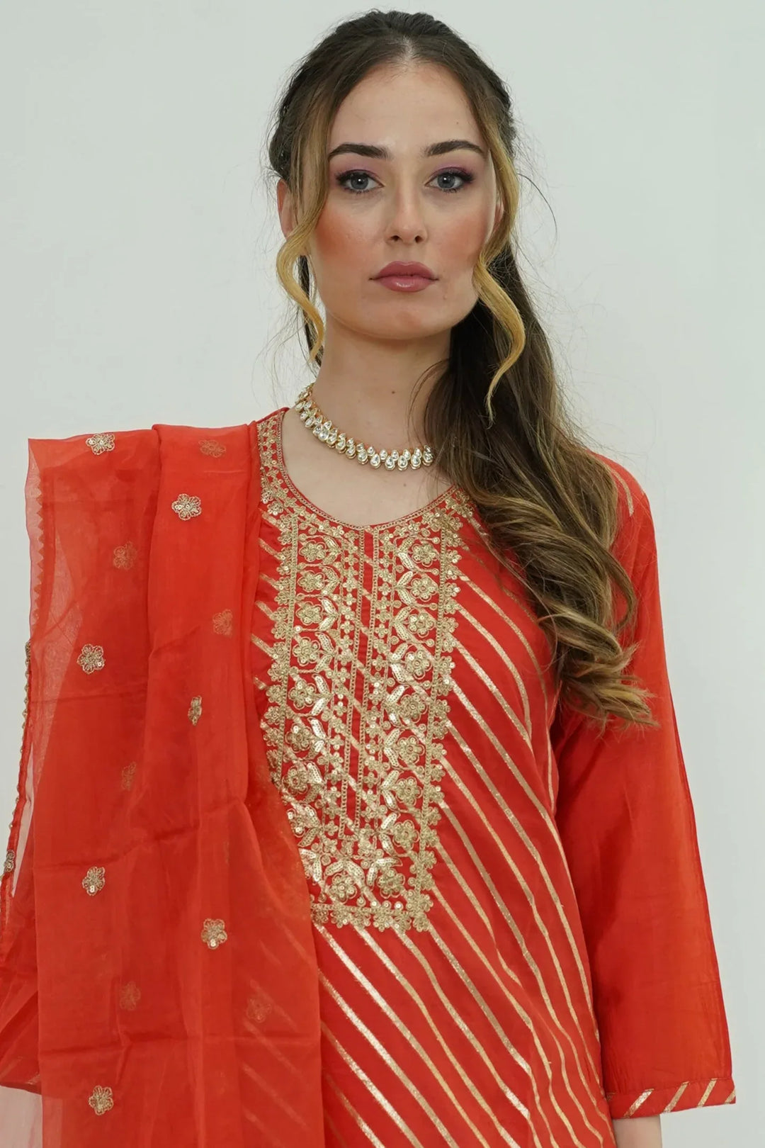 Sunset Stripes Salwar Kameez - MyEthnikRentals