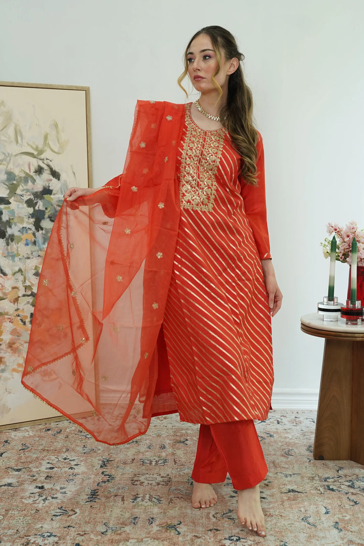 Sunset Stripes Salwar Kameez - MyEthnikRentals