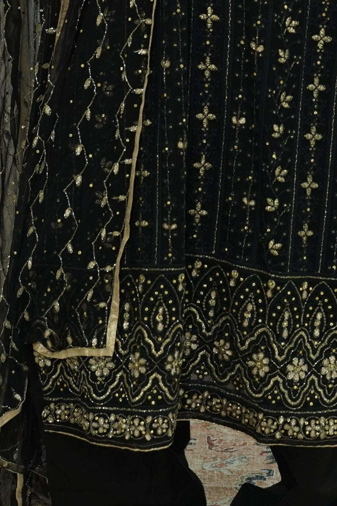 Midnight Dori Embroidered Salwar Kameez (Outside Ontario) - MyEthnikRentals