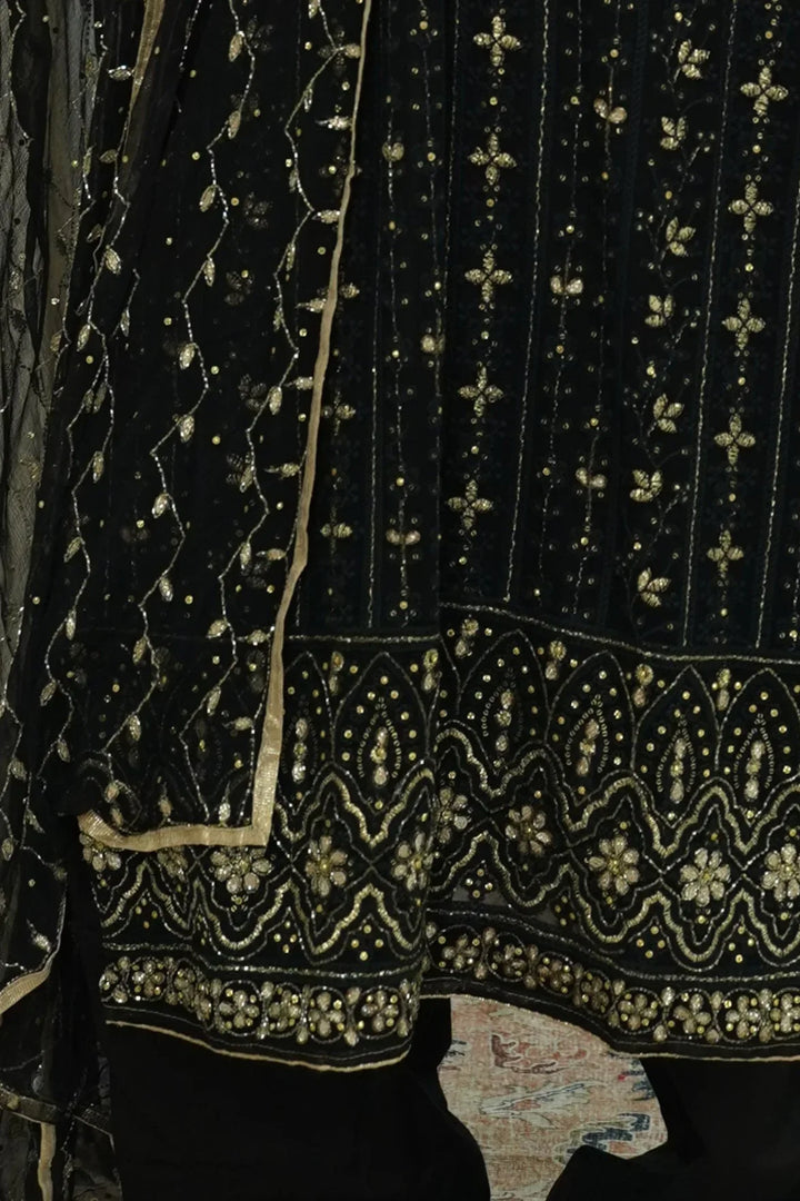 Midnight Dori Embroidered Salwar Kameez - MyEthnikRentals