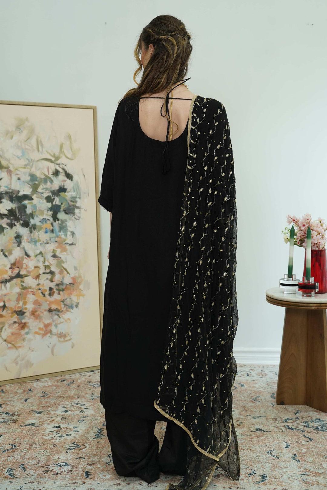 Midnight Dori Embroidered Salwar Kameez (Outside Ontario) - MyEthnikRentals