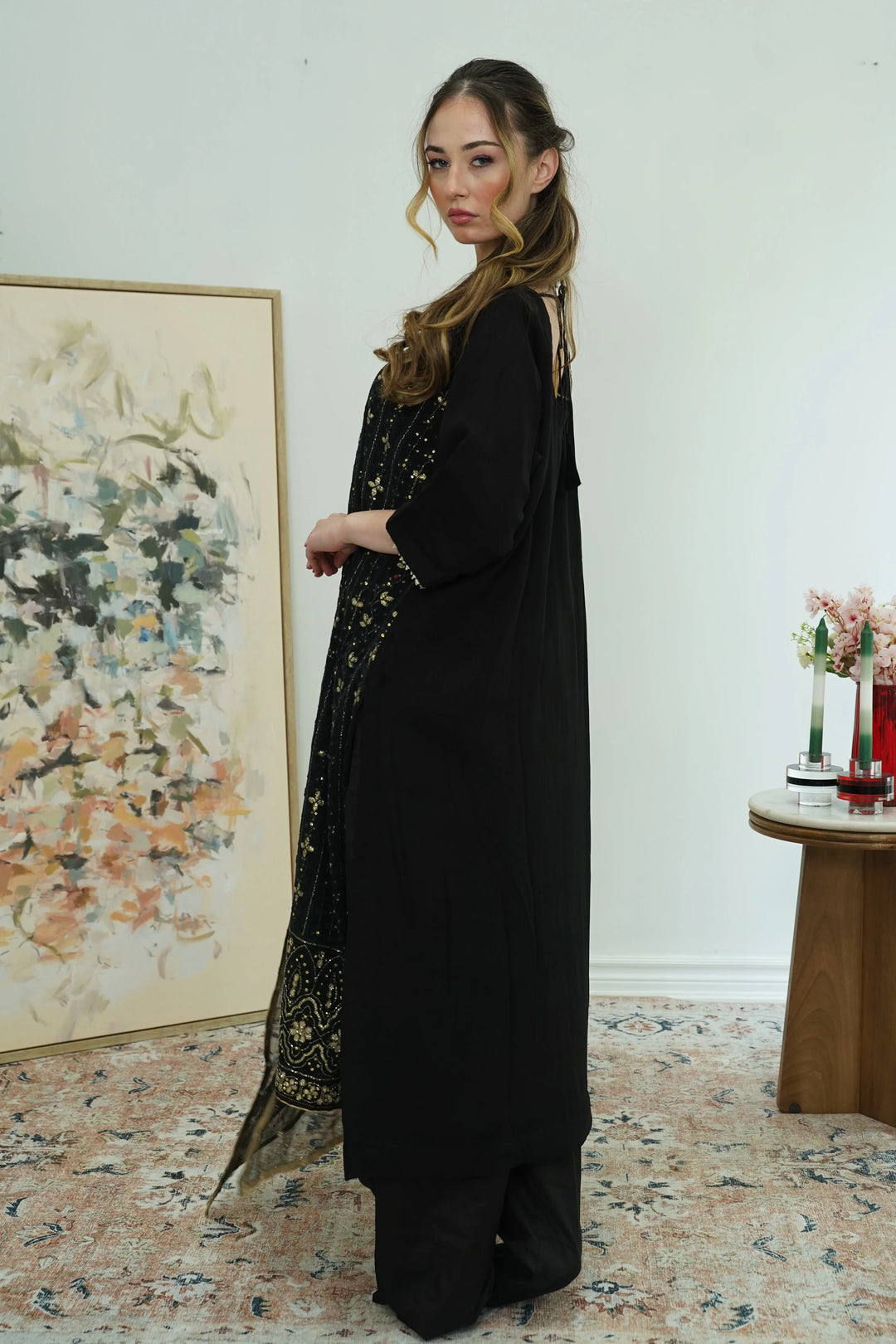 Midnight Dori Embroidered Salwar Kameez - MyEthnikRentals